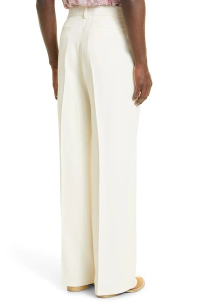 Shop Amiri Double Pleated Twill Pants In White