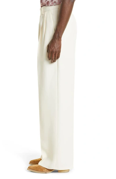 Shop Amiri Double Pleated Twill Pants In White