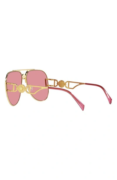 Shop Versace 63mm Butterfly Sunglasses In Pink