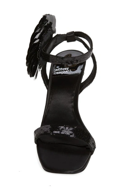 Jeffrey Campbell Floraline Sequin Wedge Sandal In Black Sequins