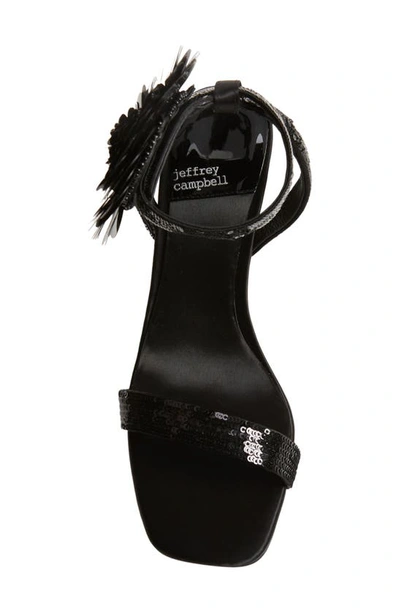 Jeffrey Campbell Floraline Sequin Wedge Sandal In Black Sequins