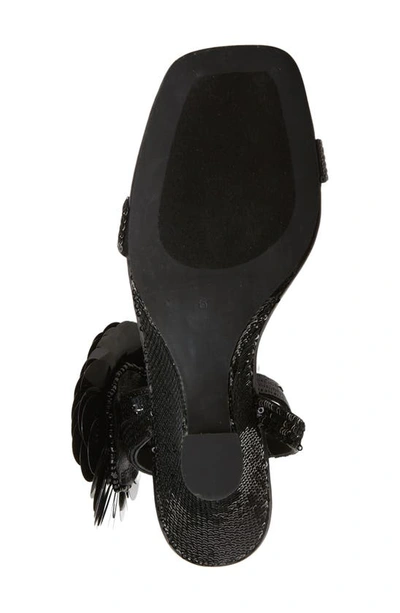 Jeffrey Campbell Floraline Sequin Wedge Sandal In Black Sequins
