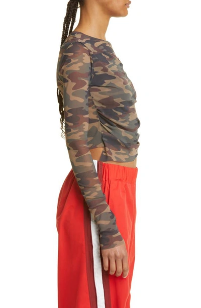 Shop Commission Lindsey Camo Print Asymmetric Mesh Top