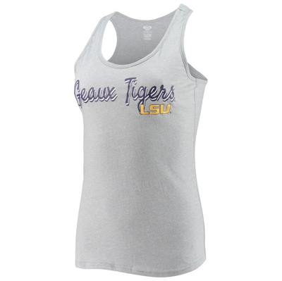 Shop Concepts Sport Heathered Gray/charcoal Lsu Tigers Anchor Tank Top & Shorts Sleep Set In Heather Gray