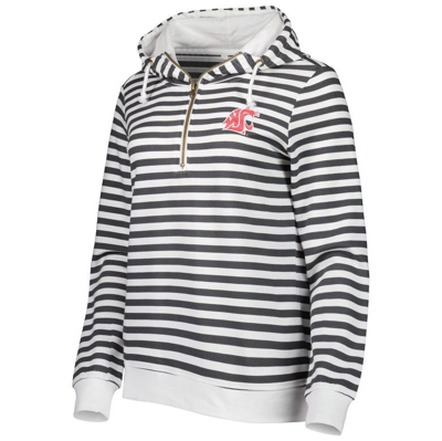 Shop Camp David Charcoal/white Washington State Cougars Candy Stripe Tri-blend Quarter-zip Hoodie