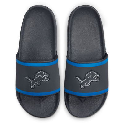 Shop Nike Detroit Lions Off-court Wordmark Slide Sandals In Gray