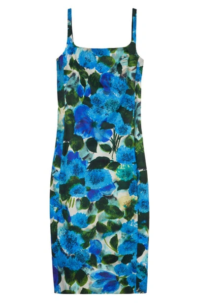 Shop Dries Van Noten Deban Floral Cotton Dress In Blue 504