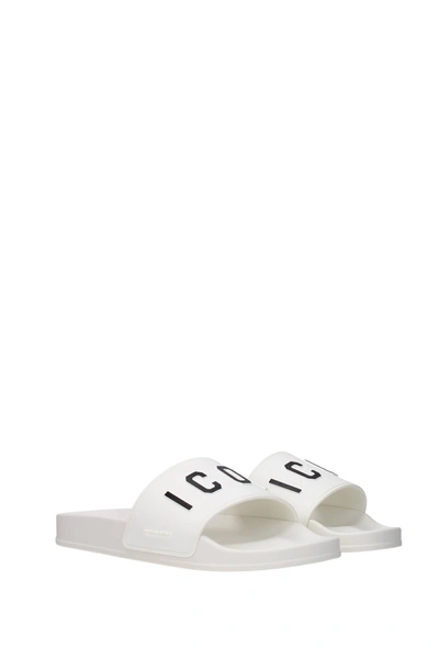 Shop Dsquared2 Slippers And Clogs Icon Rubber White Optic White