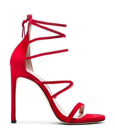 Stuart Weitzman The Myex Sandal In Red Suede