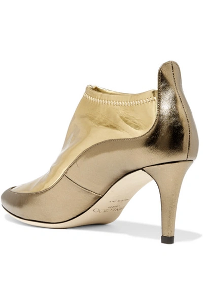 Shop Jimmy Choo Dierdre Two-tone Metallic Pvc And Textured-leather Ankle Boots