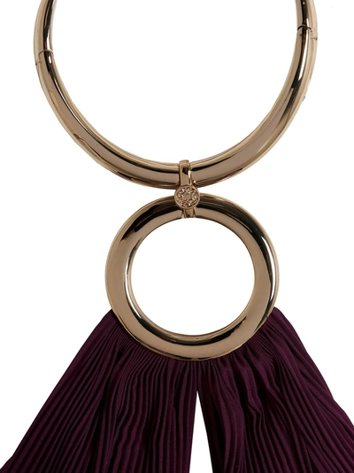 Shop Elie Saab Cut Out Necklace Dress In Purple