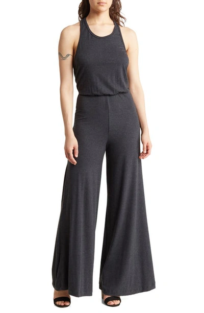 Go Couture Keyhole Back Jumpsuit In Charcoal