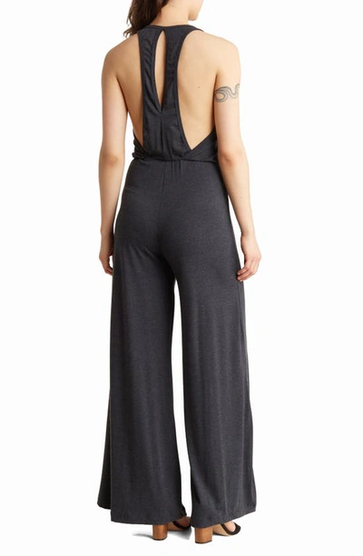 Go Couture Keyhole Back Jumpsuit In Charcoal