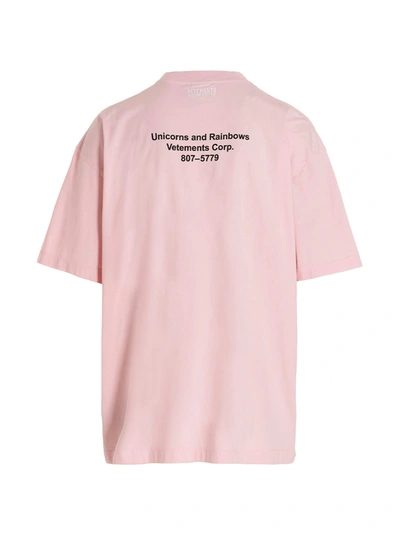 Shop Vetements T-shirt 'magic Unicorns' In Pink