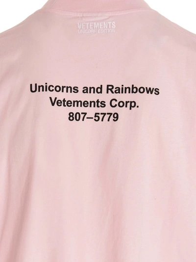 Shop Vetements T-shirt 'magic Unicorns' In Pink