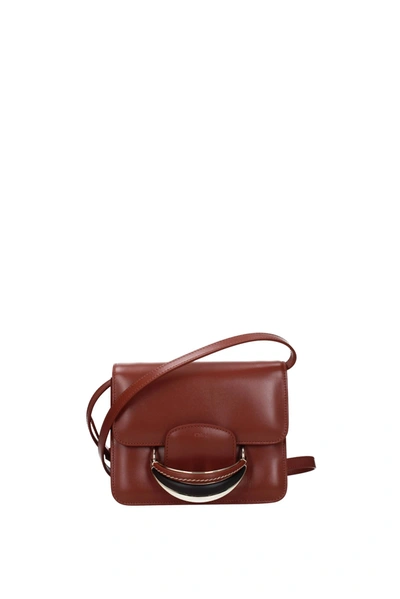 Shop Chloé Crossbody Bag Kattie Leather Sepia In Brown