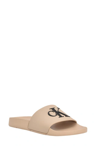 Calvin Klein Women's Arin Logo Beach Slide Sandals In Taupe