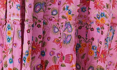 Ranee's Strapless Cotton Blooming Cover-up Dress In Pink