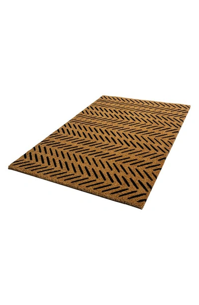 Shop Entryways Fishbone Doormat In Natural Coir / Black