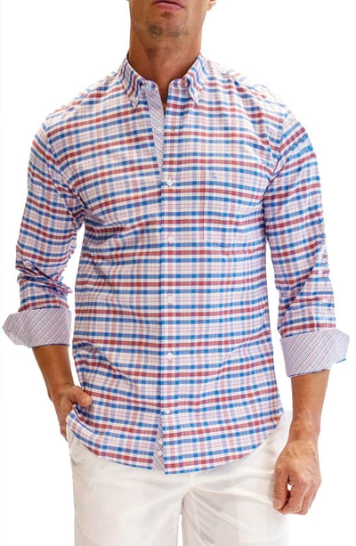 Shop Tailorbyrd Regular Fit Heritage Plaid Cotton Button-down Shirt In White