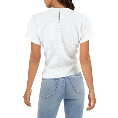 Shop Eileen Fisher Womens Organic Linen Round Neck Tunic Top In White