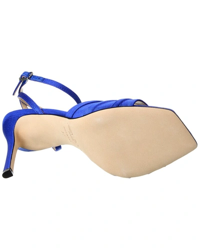 Shop Jimmy Choo Basil 95 Leather Sandal In Blue