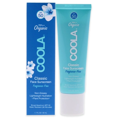 Shop Coola Classic Face Sunscreen Moisturizer Spf 50 - Frafrance-free For Unisex 1.7 oz Sunscreen In Blue