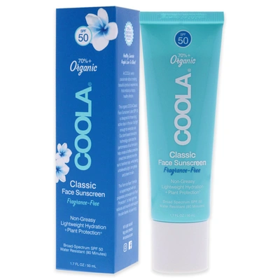 Shop Coola Classic Face Sunscreen Moisturizer Spf 50 - Frafrance-free For Unisex 1.7 oz Sunscreen In Blue
