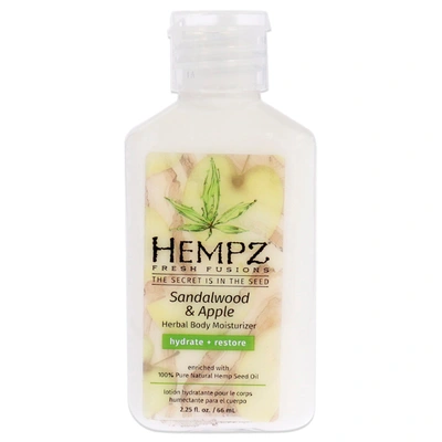Shop Hempz Fresh Fusions Sandalwood And Apple Herbal Body Moisturizer For Unisex 2.25 oz Moisturizer In Green