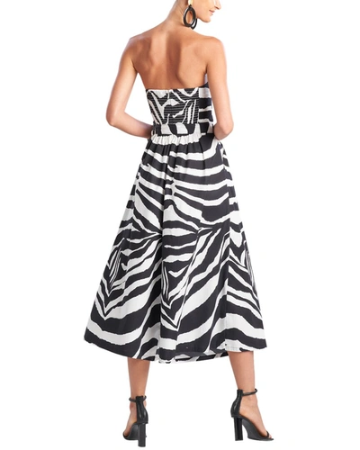 Shop Natori Zebra Poplin Dress In Black
