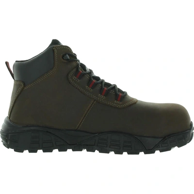 Shop Skechers Treadix Mens Leather Steel Toe Work & Safety Boot In Brown