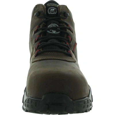 Shop Skechers Treadix Mens Leather Steel Toe Work & Safety Boot In Brown