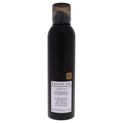 Shop Kristin Ess Ultra Fine Workable Hairspray For Unisex 6.7 oz Hair Spray In Black