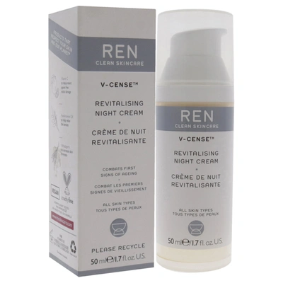 Shop Ren V-cense Revitalising Night Cream For Unisex 1.7 oz Cream In Beige