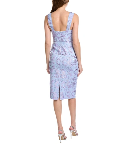 Shop Aidan Mattox Jacquard Sheath Dress In Blue
