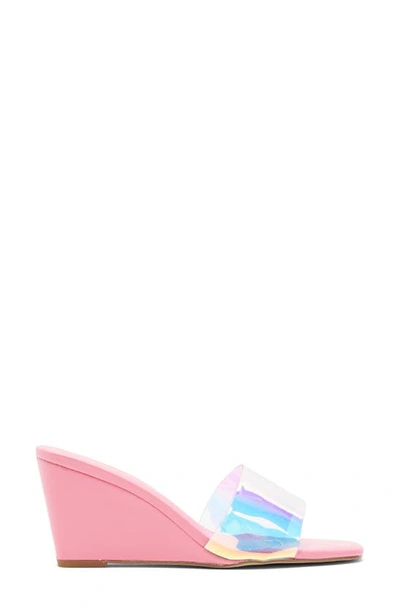 Shop Madden Girl Rayne Wedge Sandal In Pink Iridescent