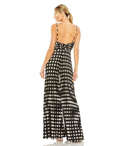 Mac Duggal Pleated V-neck Jumpsuit In Black Multi