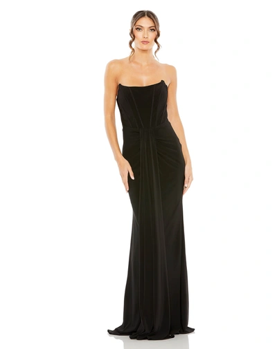 Mac Duggal Strapless Sweetheart Jersey Gown In Black