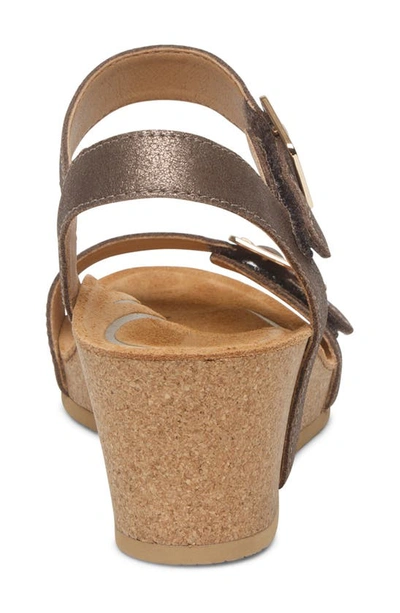 Shop Aetrex Lexa Wedge Sandal In Bronze