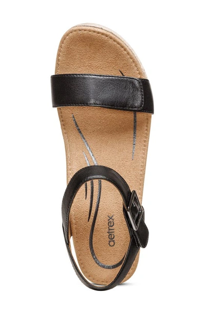 Shop Aetrex Sydney Wedge Espadrille Sandal In Black