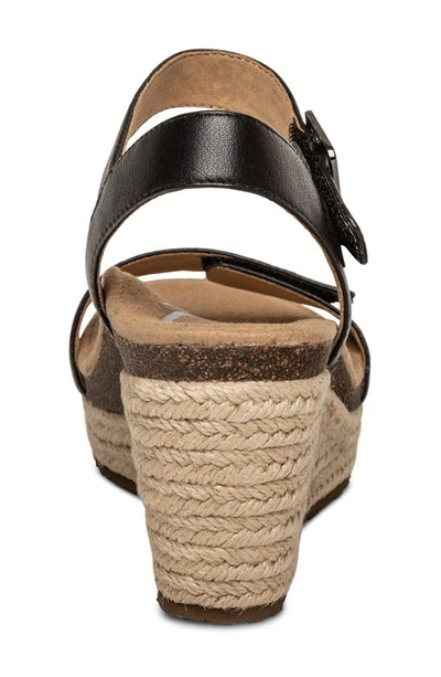 Aetrex Sydney Wedge Espadrille Sandal In Black