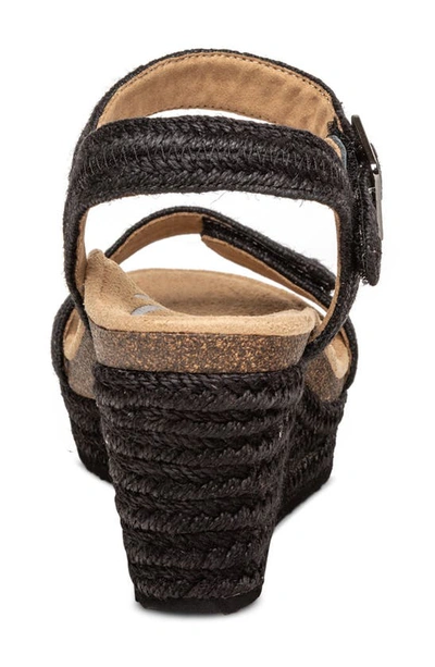 Shop Aetrex Sydney Wedge Espadrille Sandal In All Black