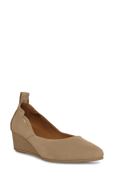 Shop Blondo Etta Waterproof Wedge Pump In Sand Nubuck