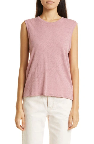 Shop Atm Anthony Thomas Melillo Schoolboy Cotton Slub Jersey Sleeveless T-shirt In Summer Rose