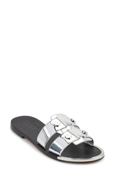 Shop Dkny Glynn Studded Slide Sandal In Silver