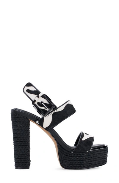 Shop Dkny Yadira Slingback Espadrille Platform Sandal In Black/ White