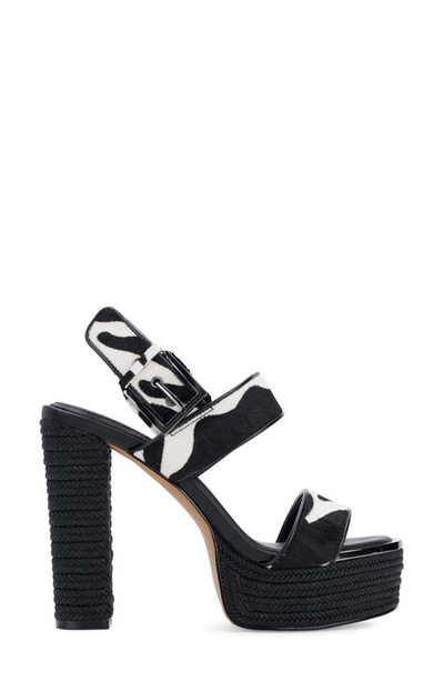 Dkny Yadira Slingback Espadrille Platform Sandal In Black/ White