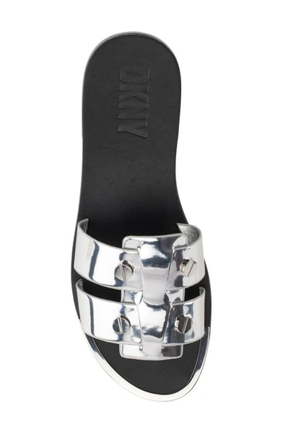 Shop Dkny Glynn Studded Slide Sandal In Silver