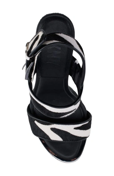 Shop Dkny Yadira Slingback Espadrille Platform Sandal In Black/ White