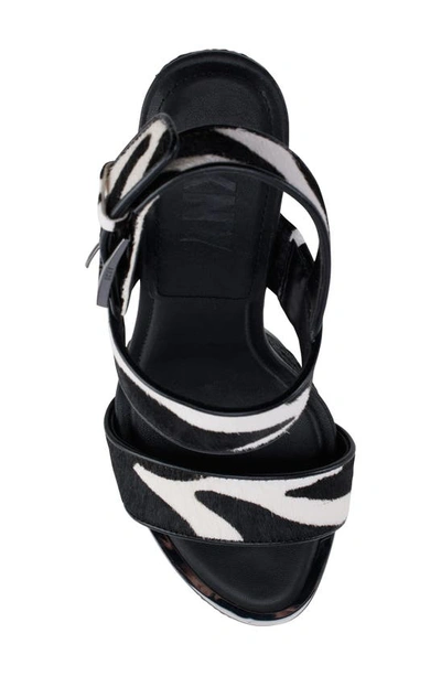 Dkny Yadira Slingback Espadrille Platform Sandal In Black/ White